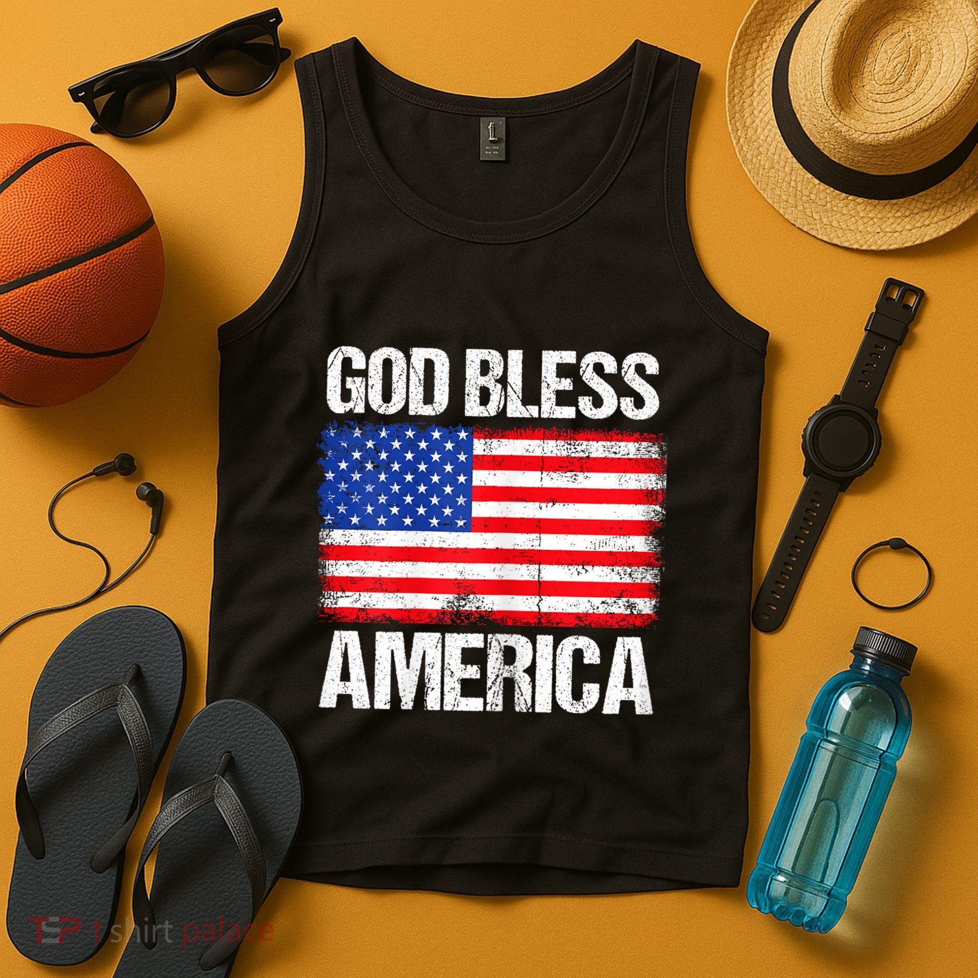 God Bless America Patriotic Happy 4th Of July Tank Top