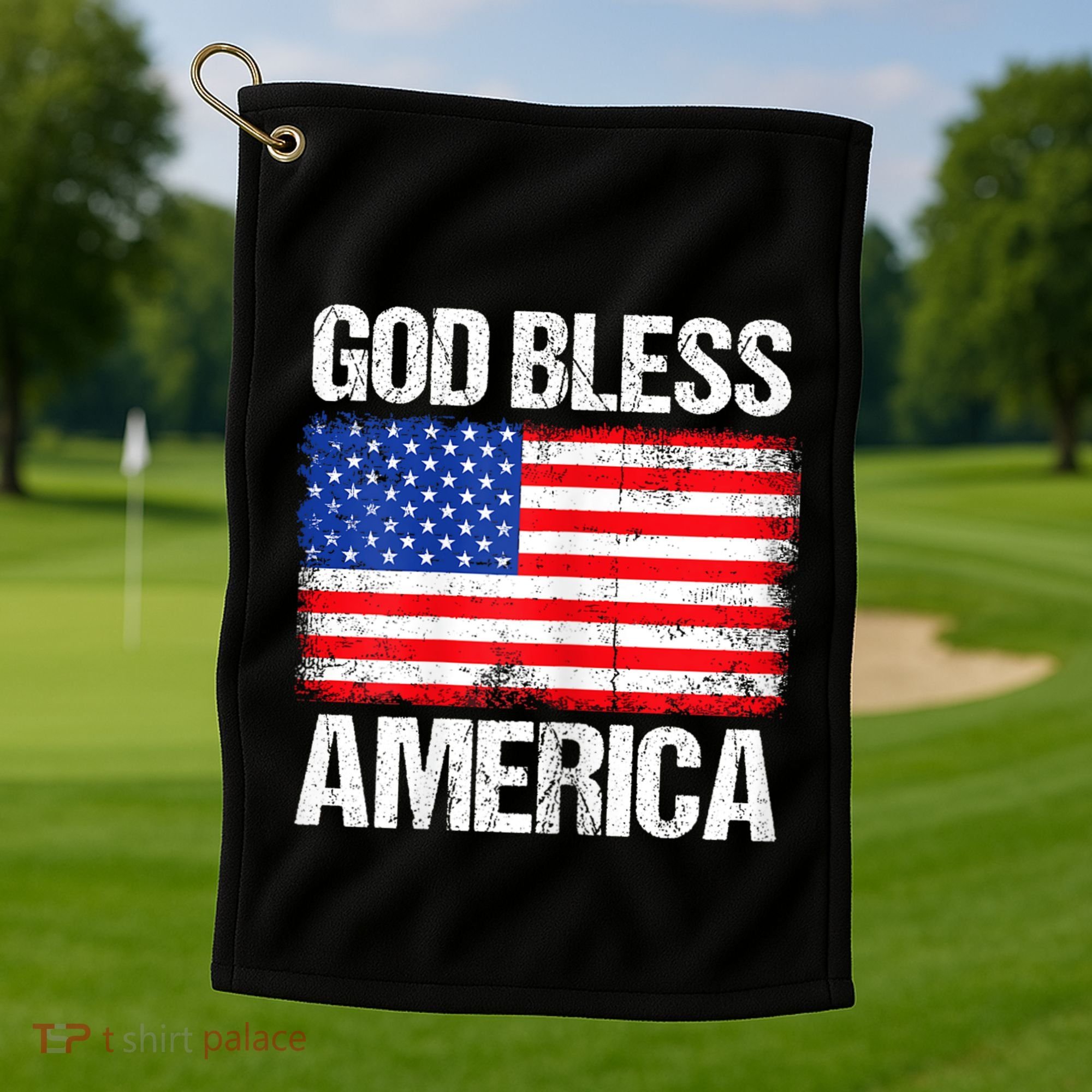 God Bless America Patriotic Happy 4th Of July Golf Towel