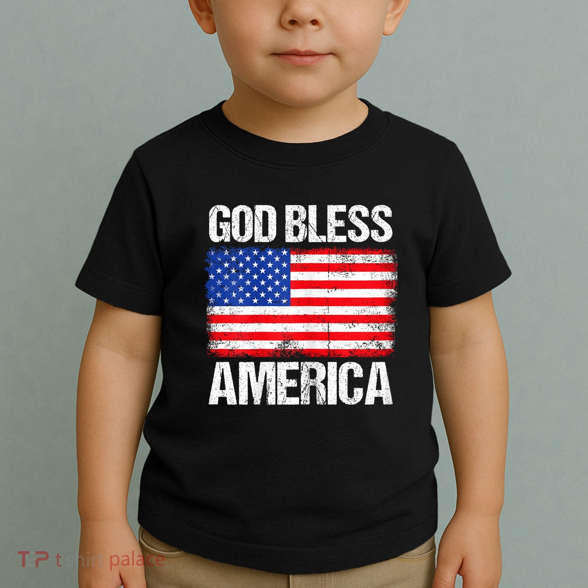 God Bless America Patriotic Happy 4th Of July Toddler T-Shirt