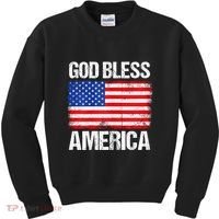 God Bless America Patriotic Happy 4th Of July Kids Sweatshirt thumb 0