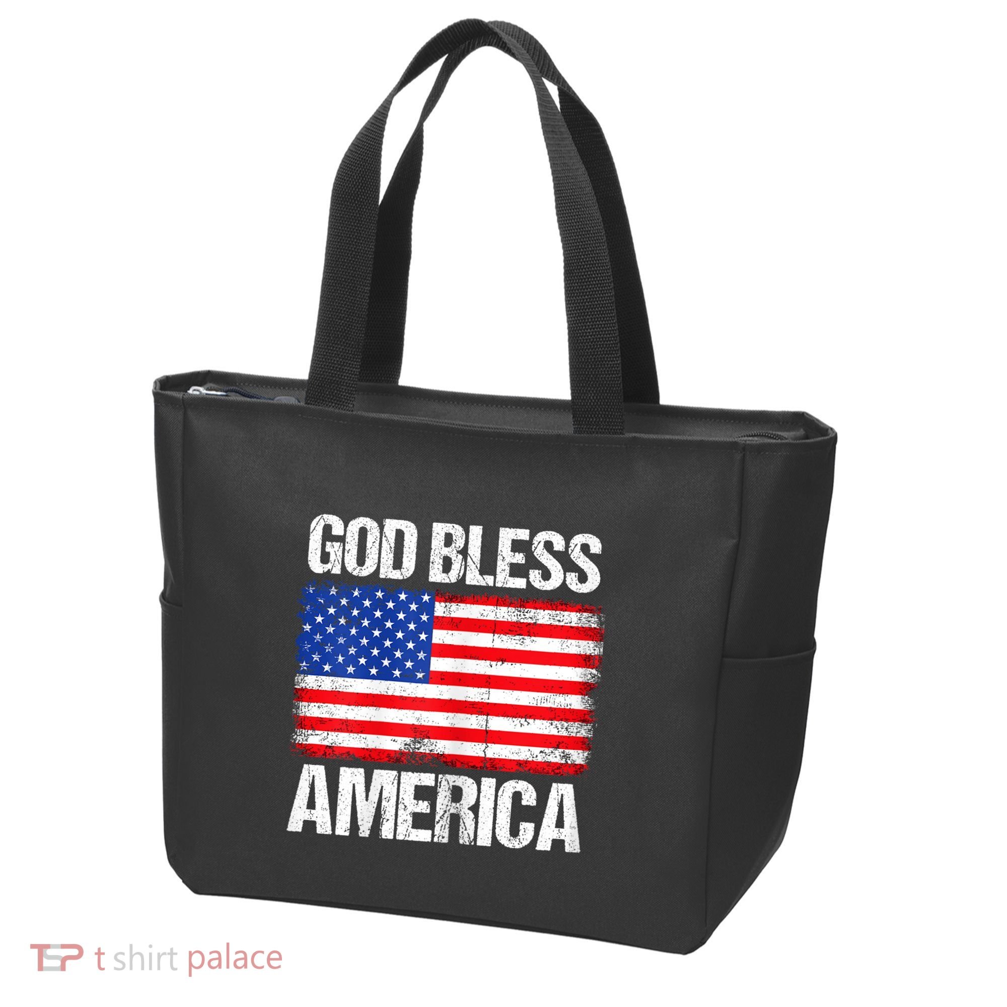 God Bless America Patriotic Happy 4th Of July Tote Bag