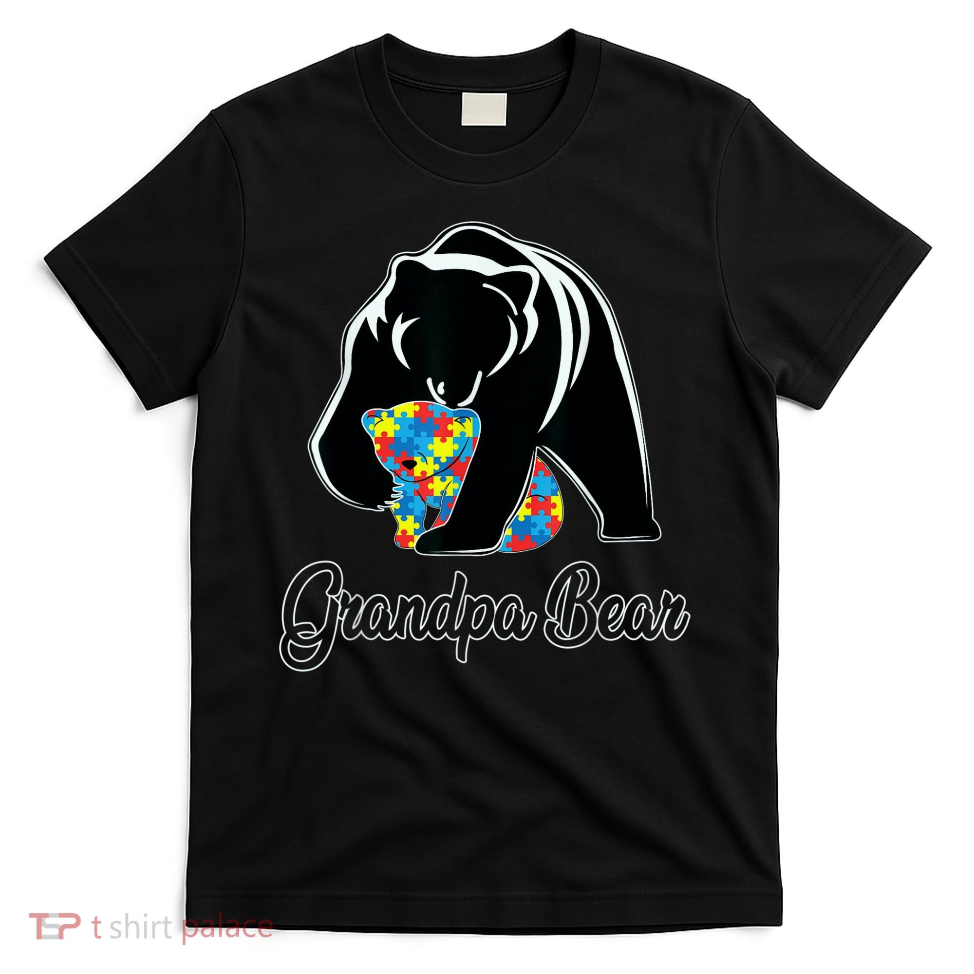 Grandpa Bear Autism Awareness Autism Dad Grandpa Papa T-Shirt