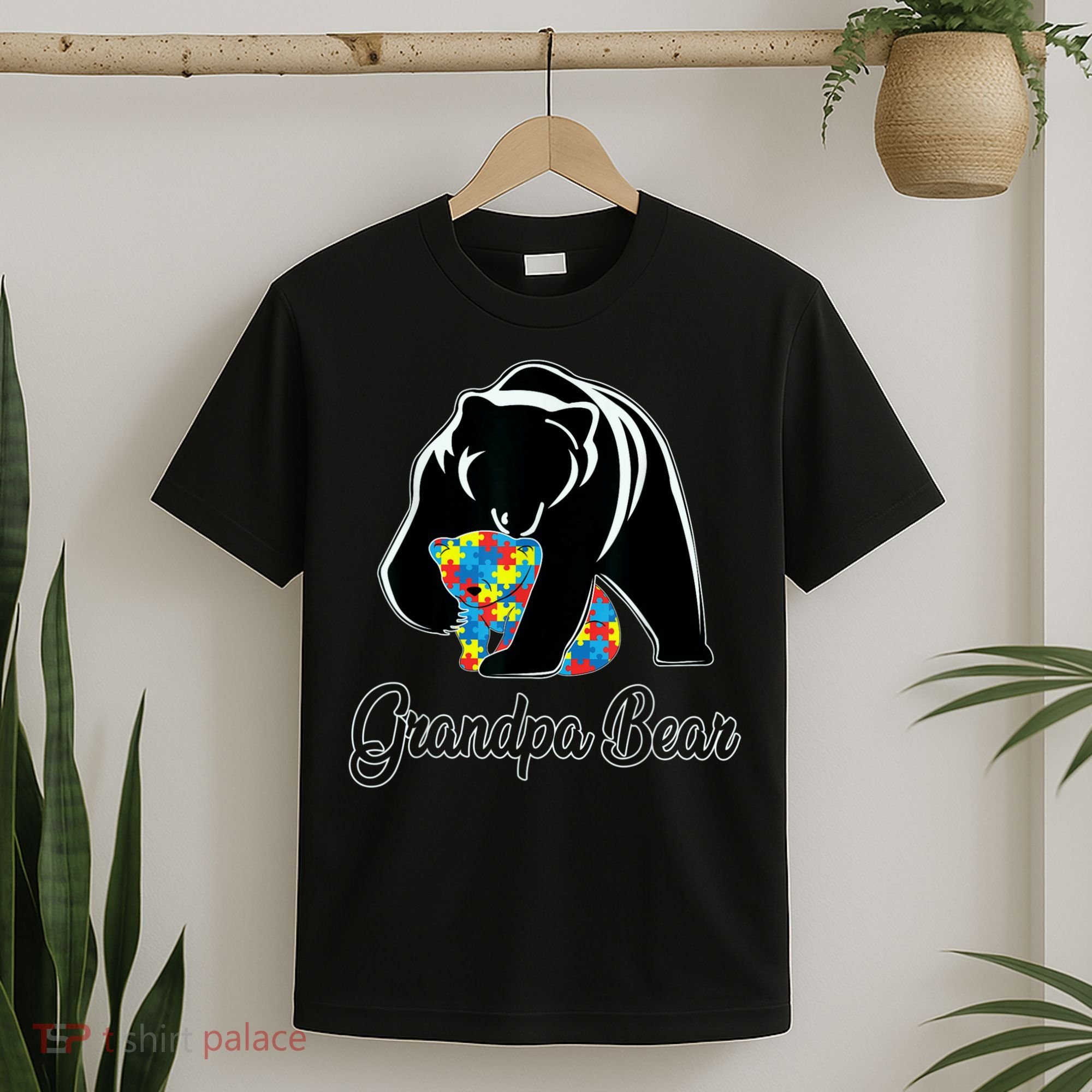 Grandpa Bear Autism Awareness Autism Dad Grandpa Papa T-Shirt