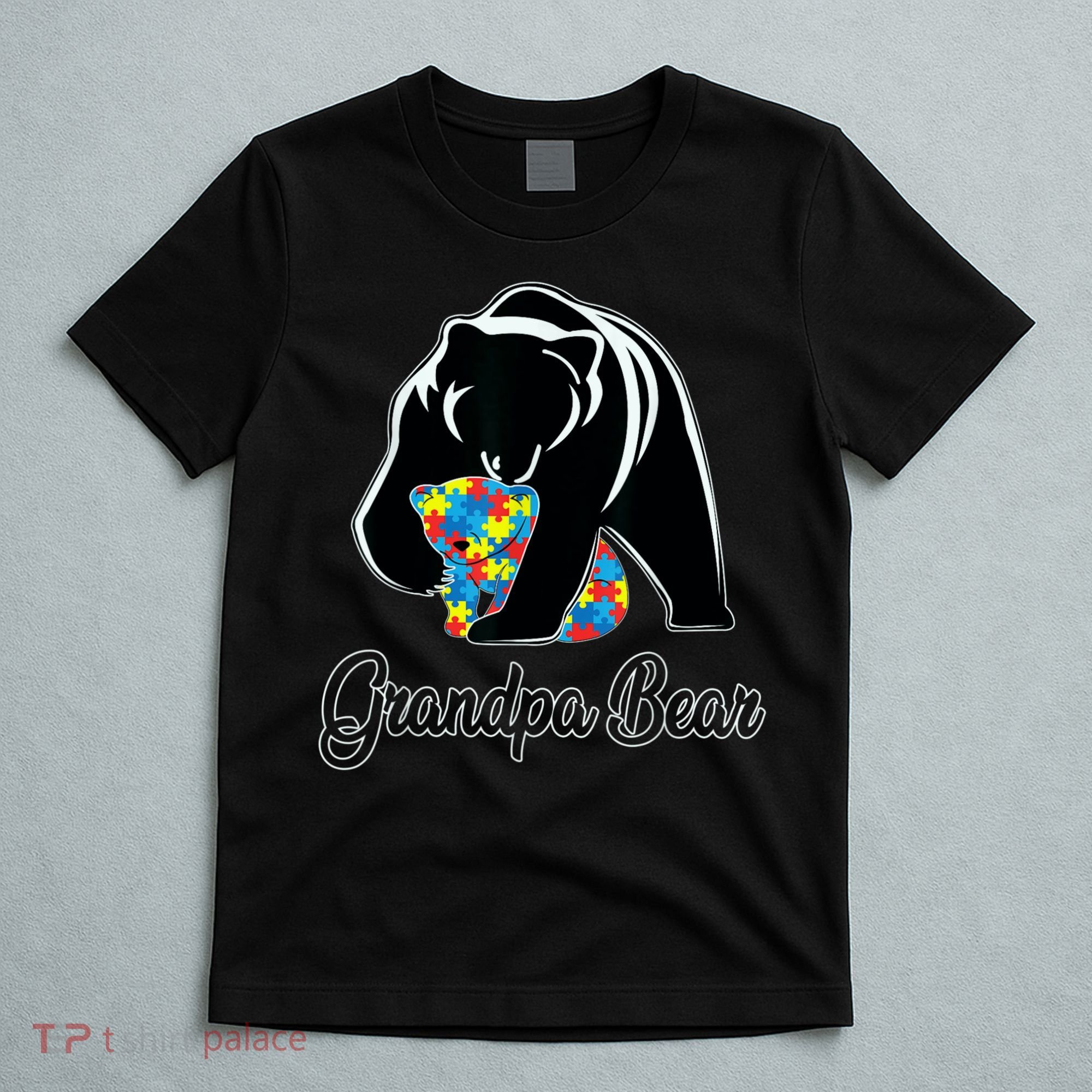 Grandpa Bear Autism Awareness Autism Dad Grandpa Papa T-Shirt