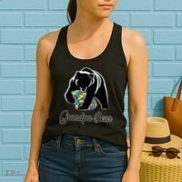 Grandpa Bear Autism Awareness Autism Dad Grandpa Papa Women's Tank Top thumb 2