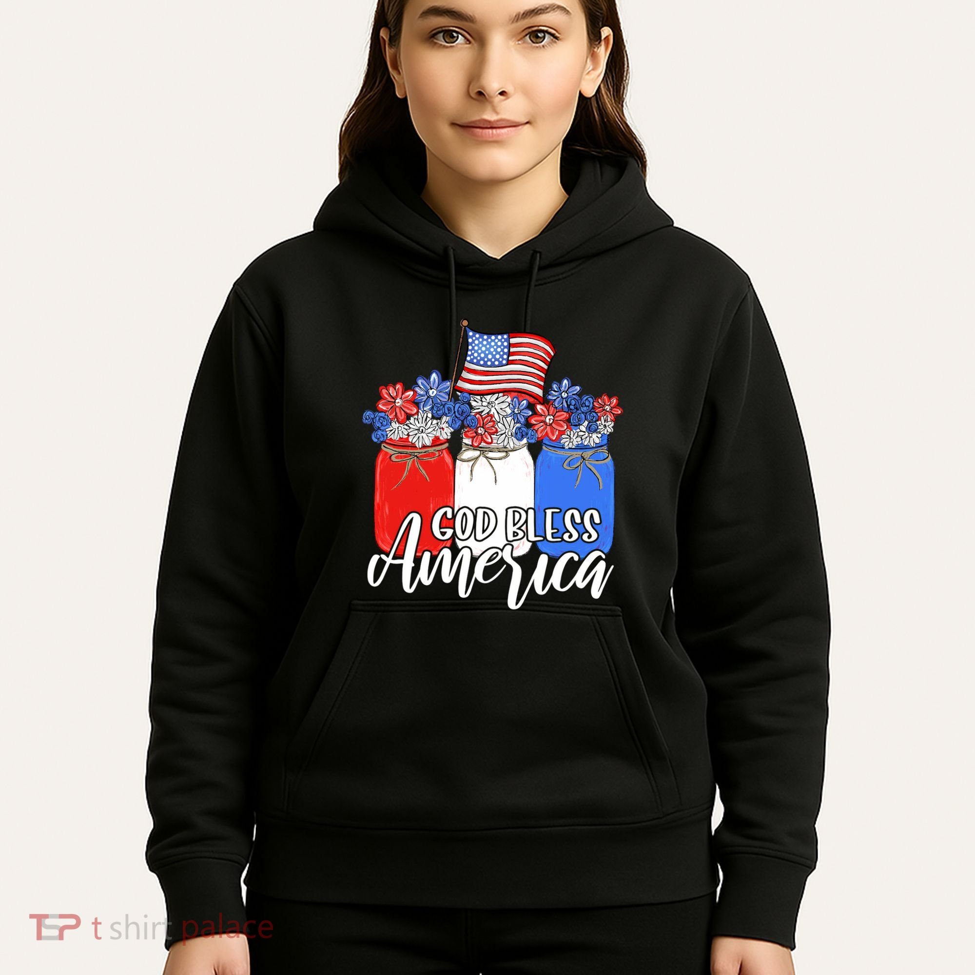 God Bless America Mason Jar Christian Hoodie