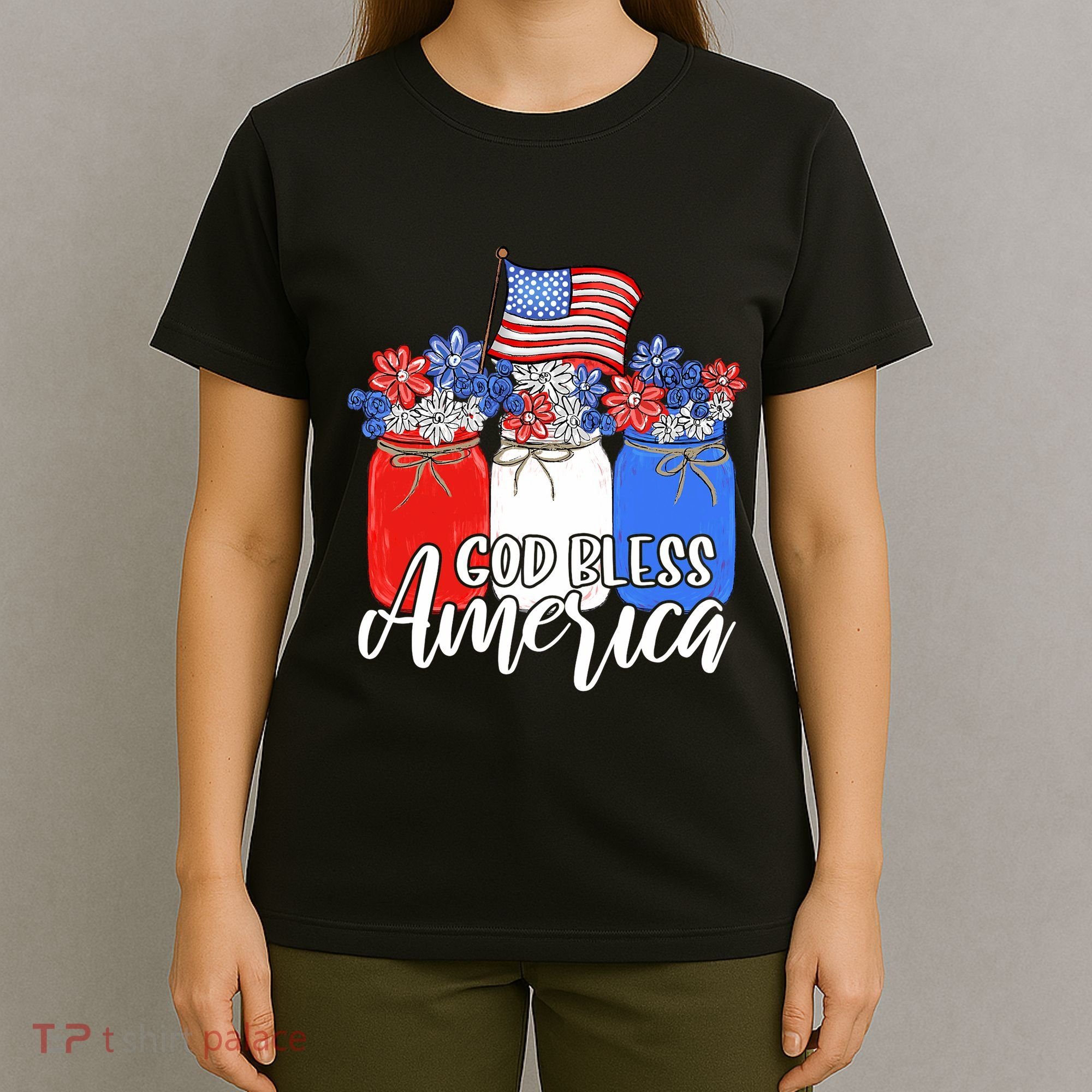 God Bless America Mason Jar Christian T-Shirt