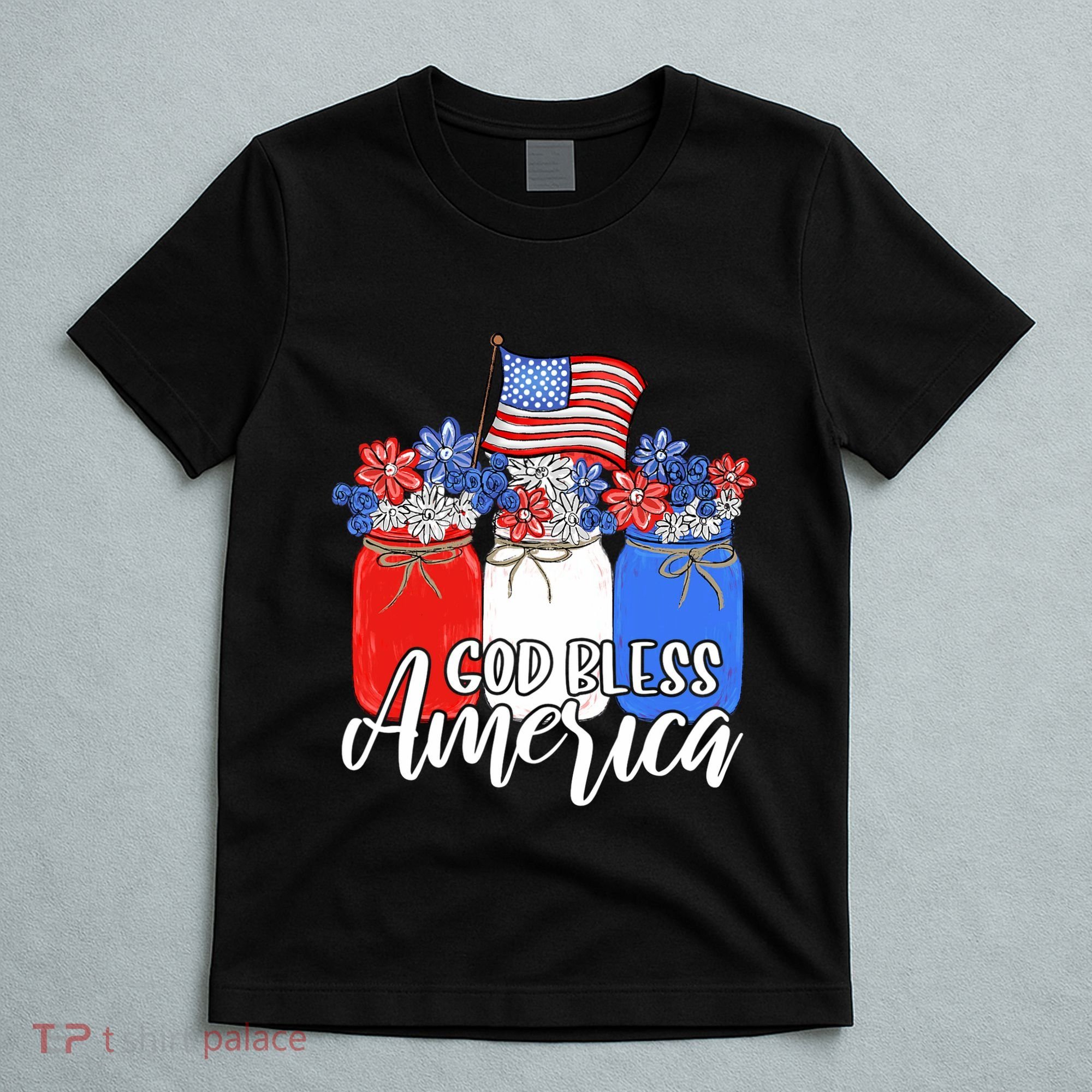 God Bless America Mason Jar Christian T-Shirt