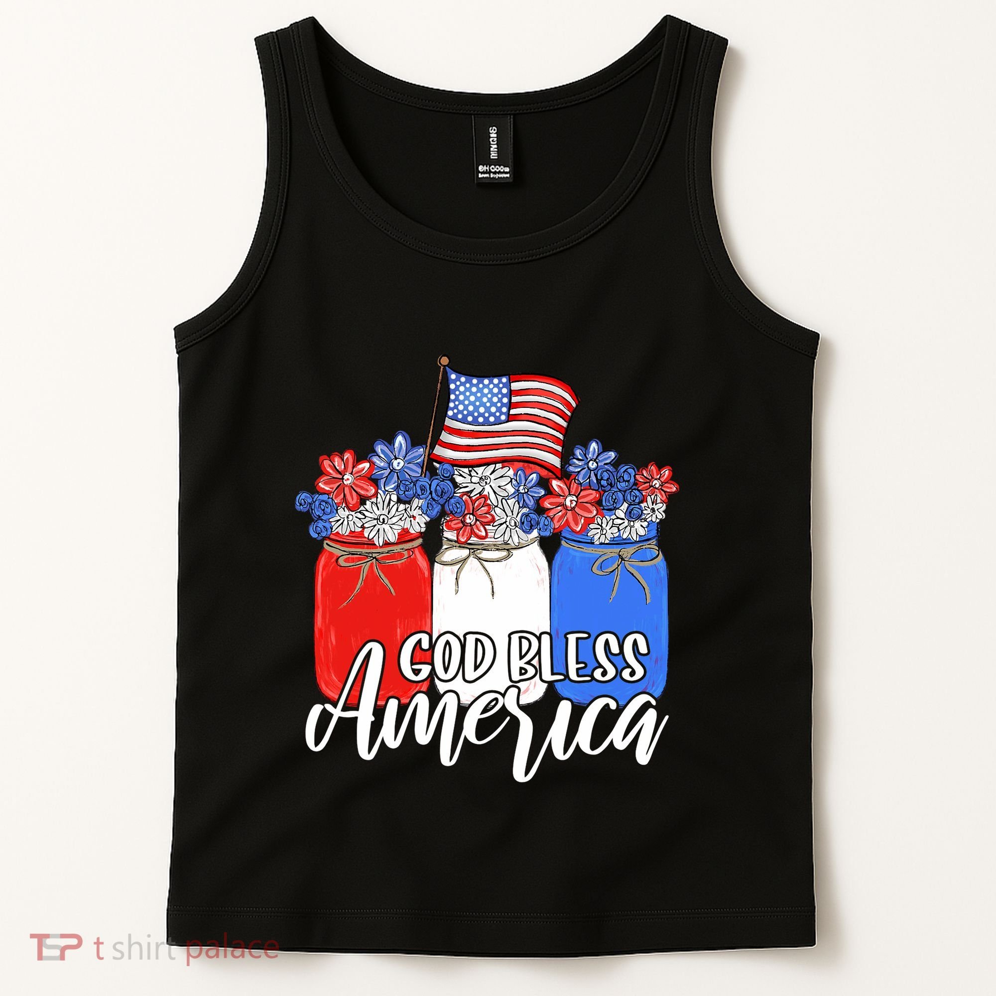 God Bless America Mason Jar Christian Tank Top