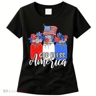 God Bless America Mason Jar Christian Women's T-Shirt