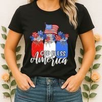 God Bless America Mason Jar Christian Women's T-Shirt thumb 2