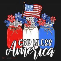 God Bless America Mason Jar Christian Women's T-Shirt thumb 6