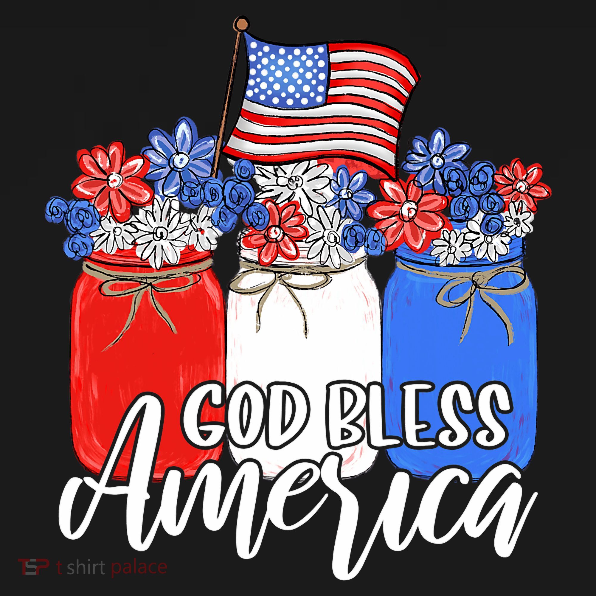 God Bless America Mason Jar Christian Women's T-Shirt