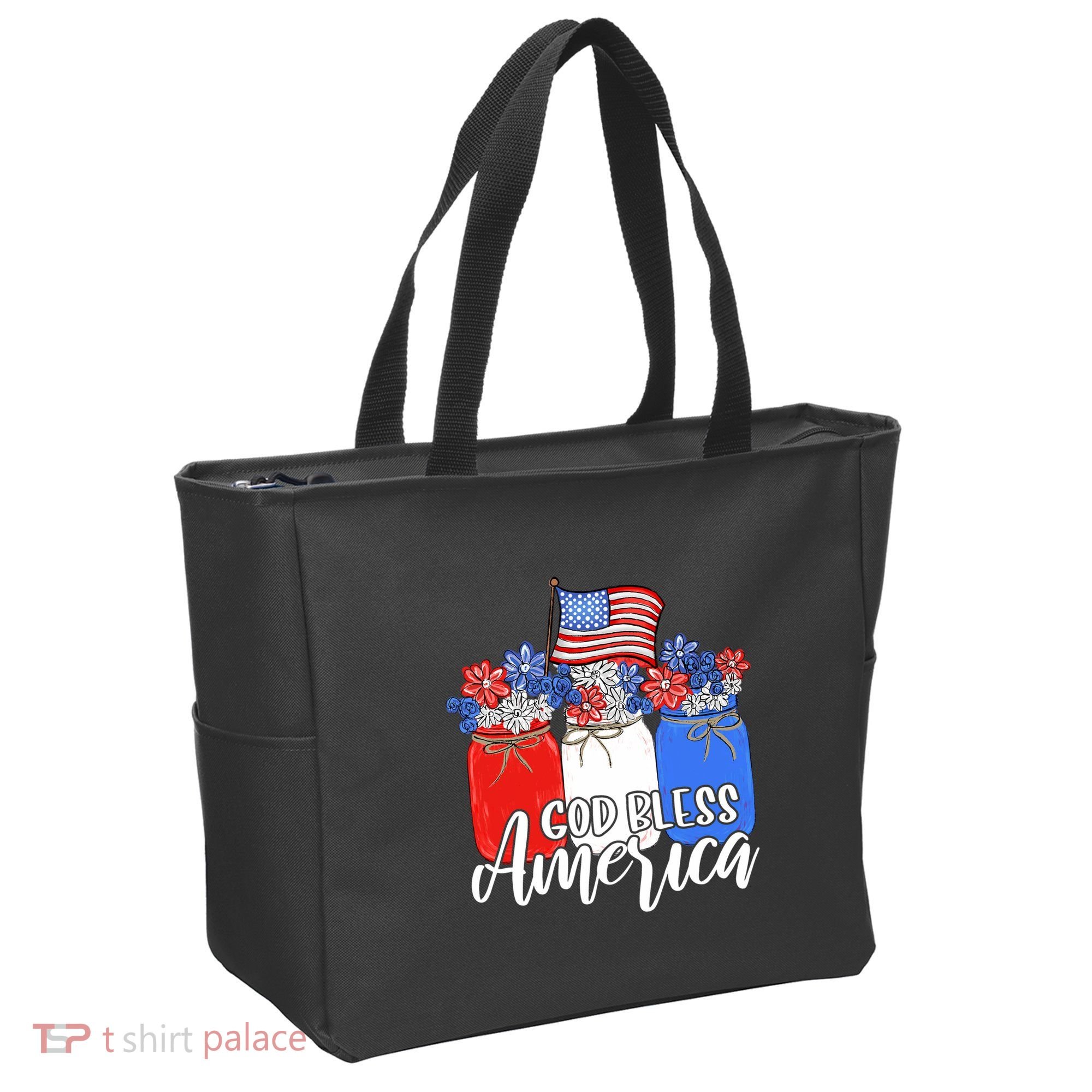 God Bless America Mason Jar Christian Tote Bag