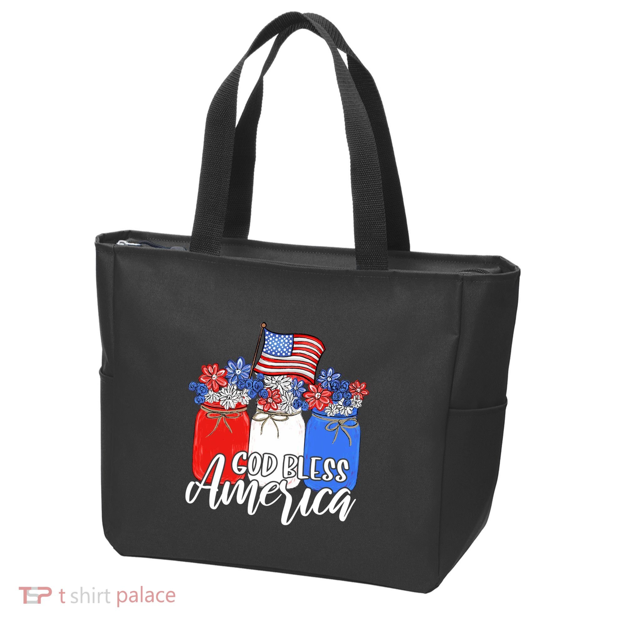 God Bless America Mason Jar Christian Tote Bag