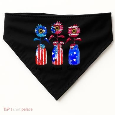 God Blessed America July 4th USA-Made Doggie Bandana