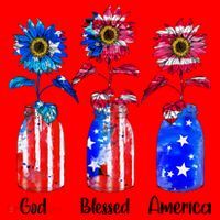 God Blessed America July 4th Santa Hat thumb 1