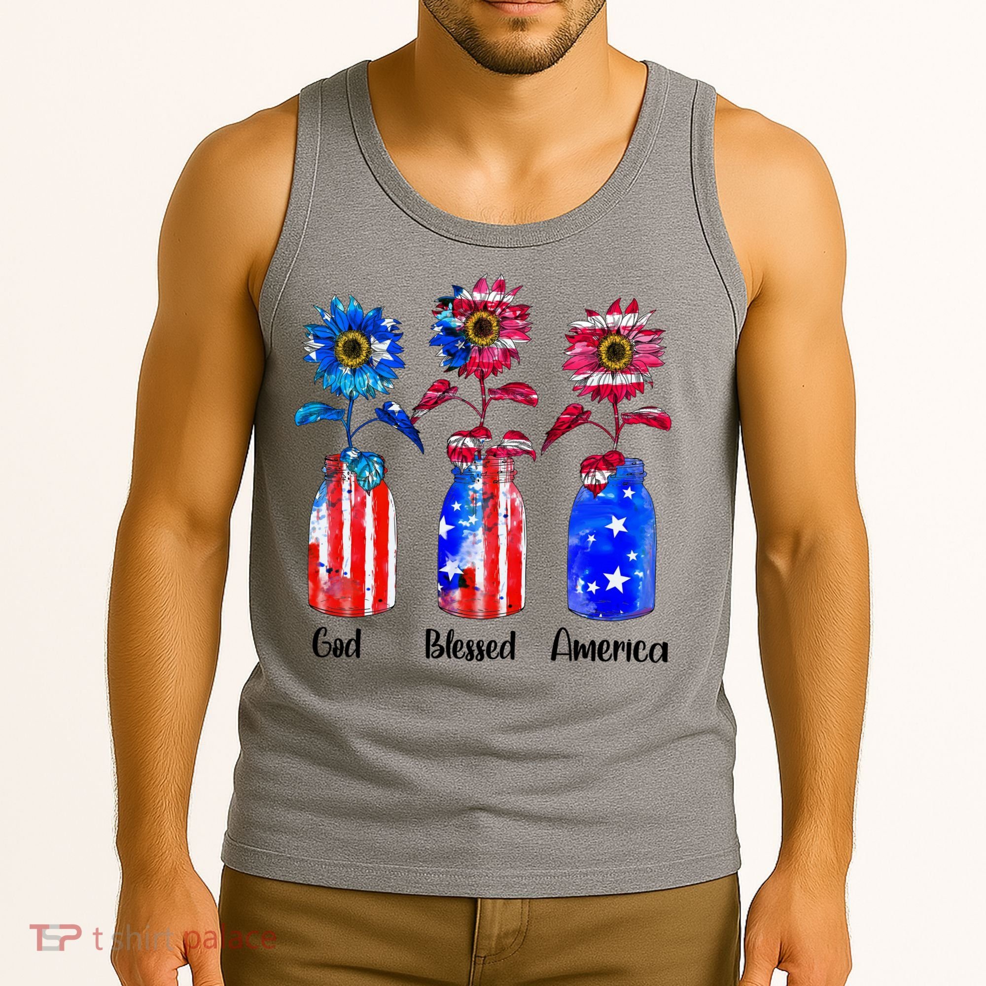 God Blessed America July 4th Tank Top