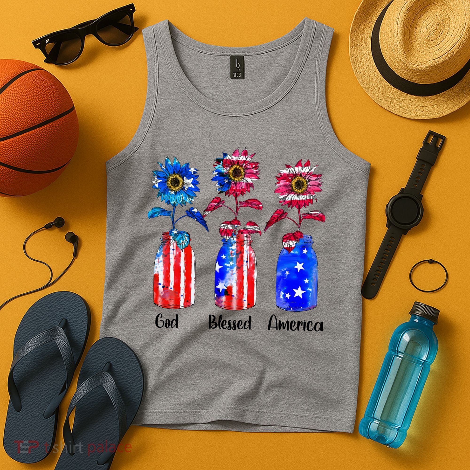 God Blessed America July 4th Tank Top