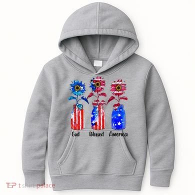 God Blessed America July 4th Kids Hoodie