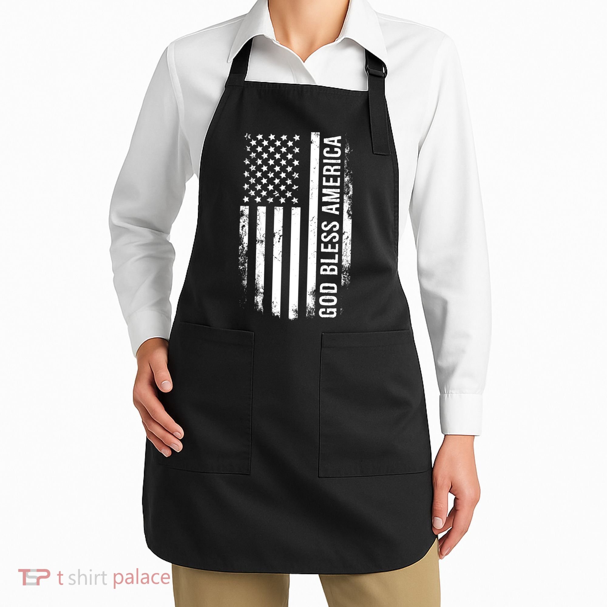 God Bless America Us Flag Cool Gift Apron