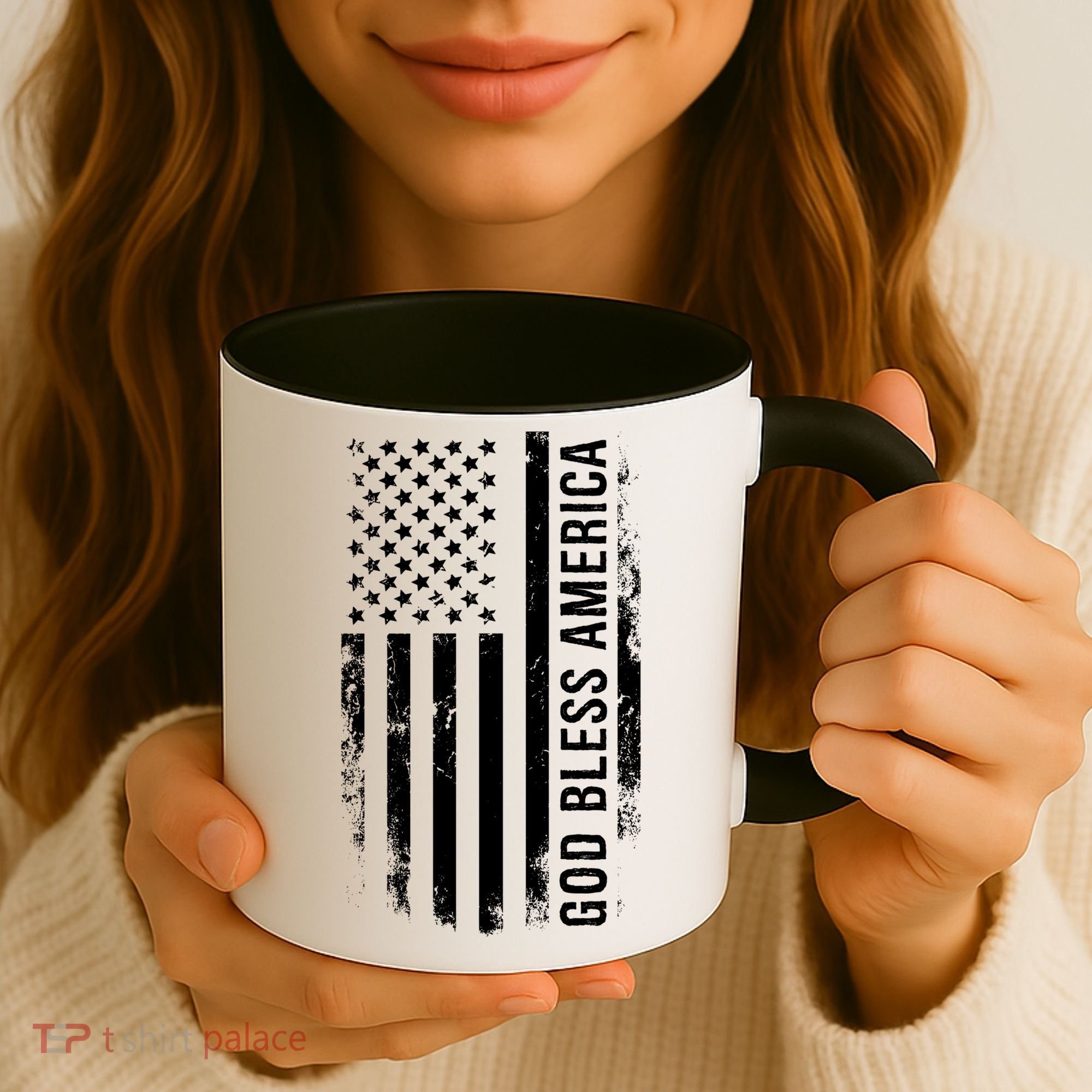 God Bless America Us Flag Cool Gift Coffee Mug