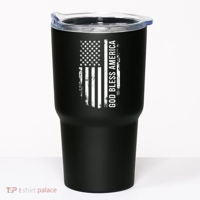 God Bless America Us Flag Cool Gift Tumbler