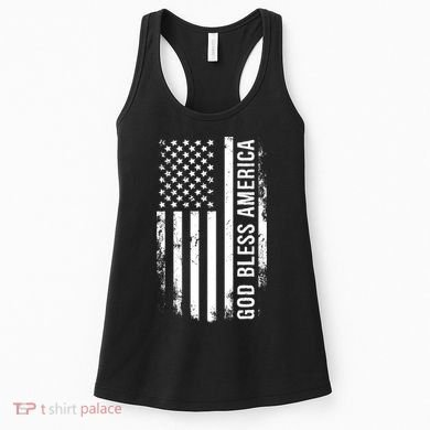 God Bless America Us Flag Cool Gift Women's Tank Top