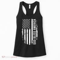 God Bless America Us Flag Cool Gift Women's Tank Top thumb 0