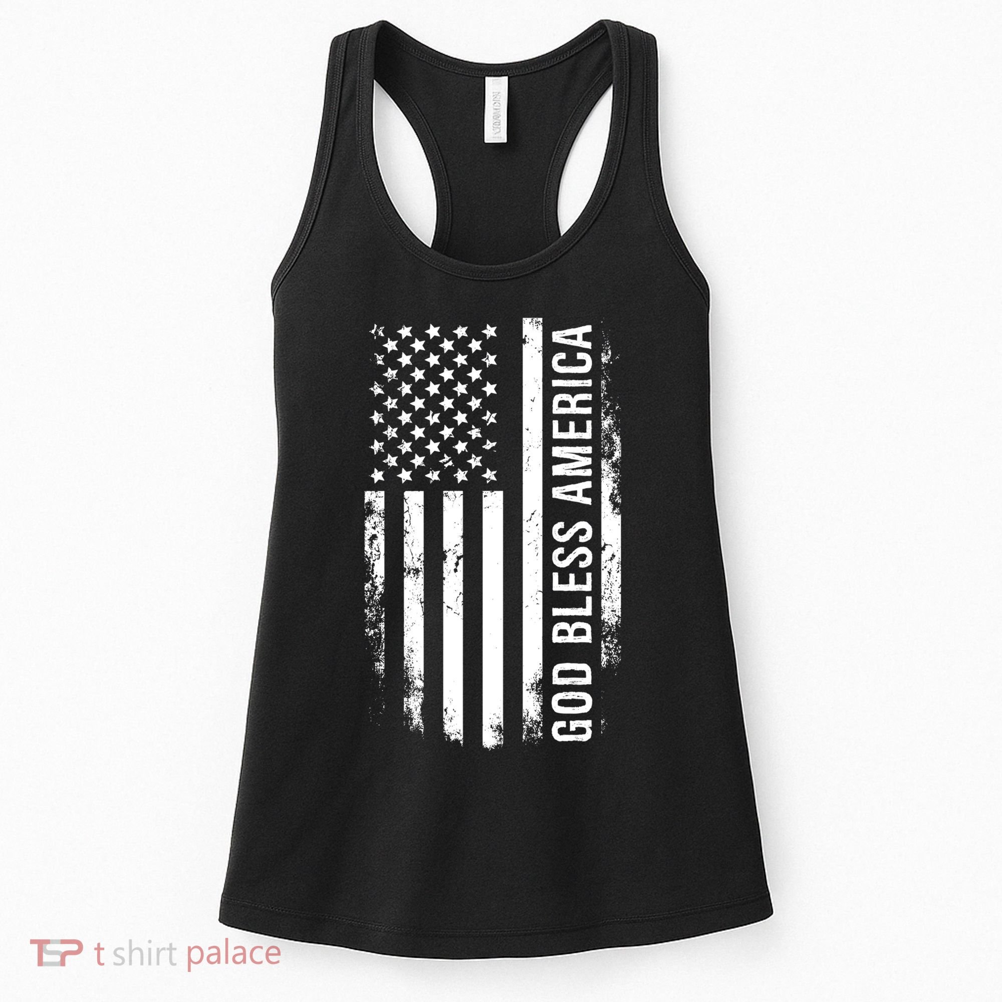 God Bless America Us Flag Cool Gift Women's Tank Top