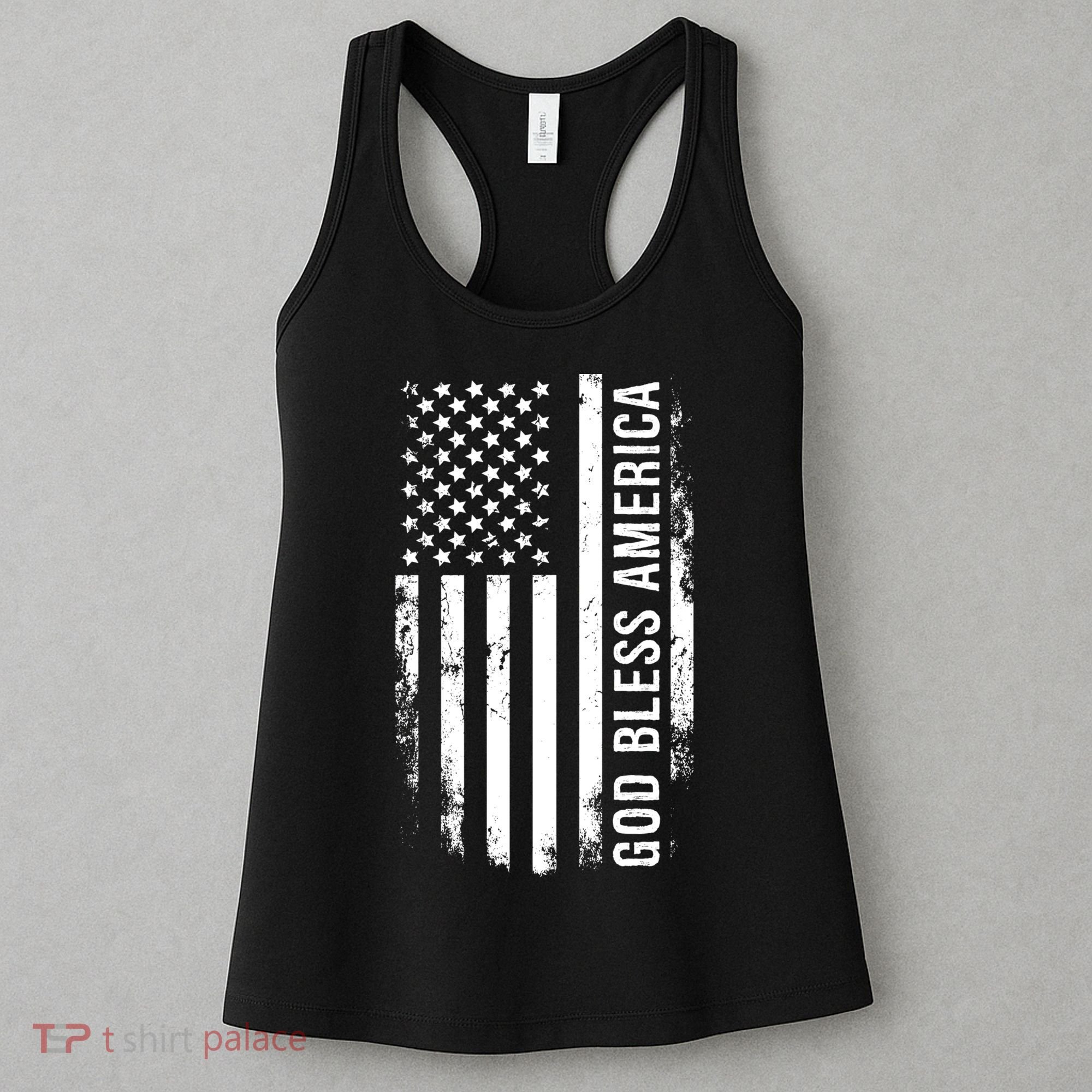 God Bless America Us Flag Cool Gift Women's Tank Top