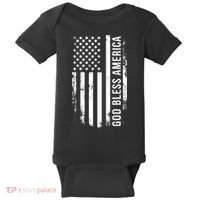 God Bless America Us Flag Cool Gift Baby Bodysuit thumb 0