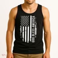 God Bless America Us Flag Cool Gift Tank Top thumb 3