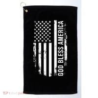 God Bless America Us Flag Cool Gift Golf Towel thumb 0