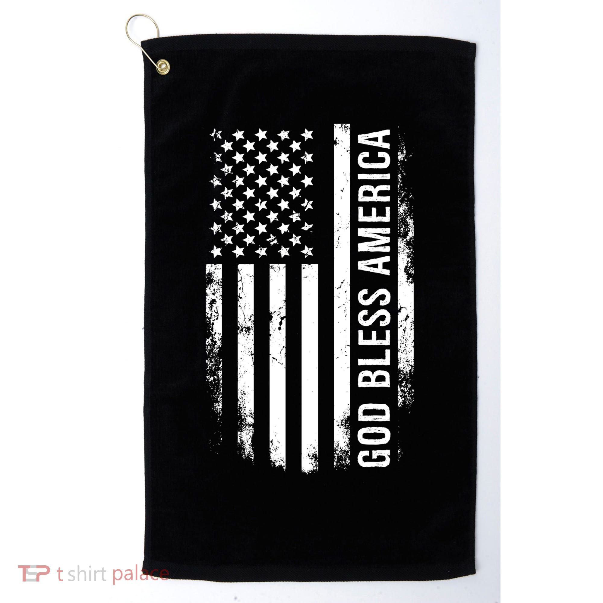 God Bless America Us Flag Cool Gift Golf Towel