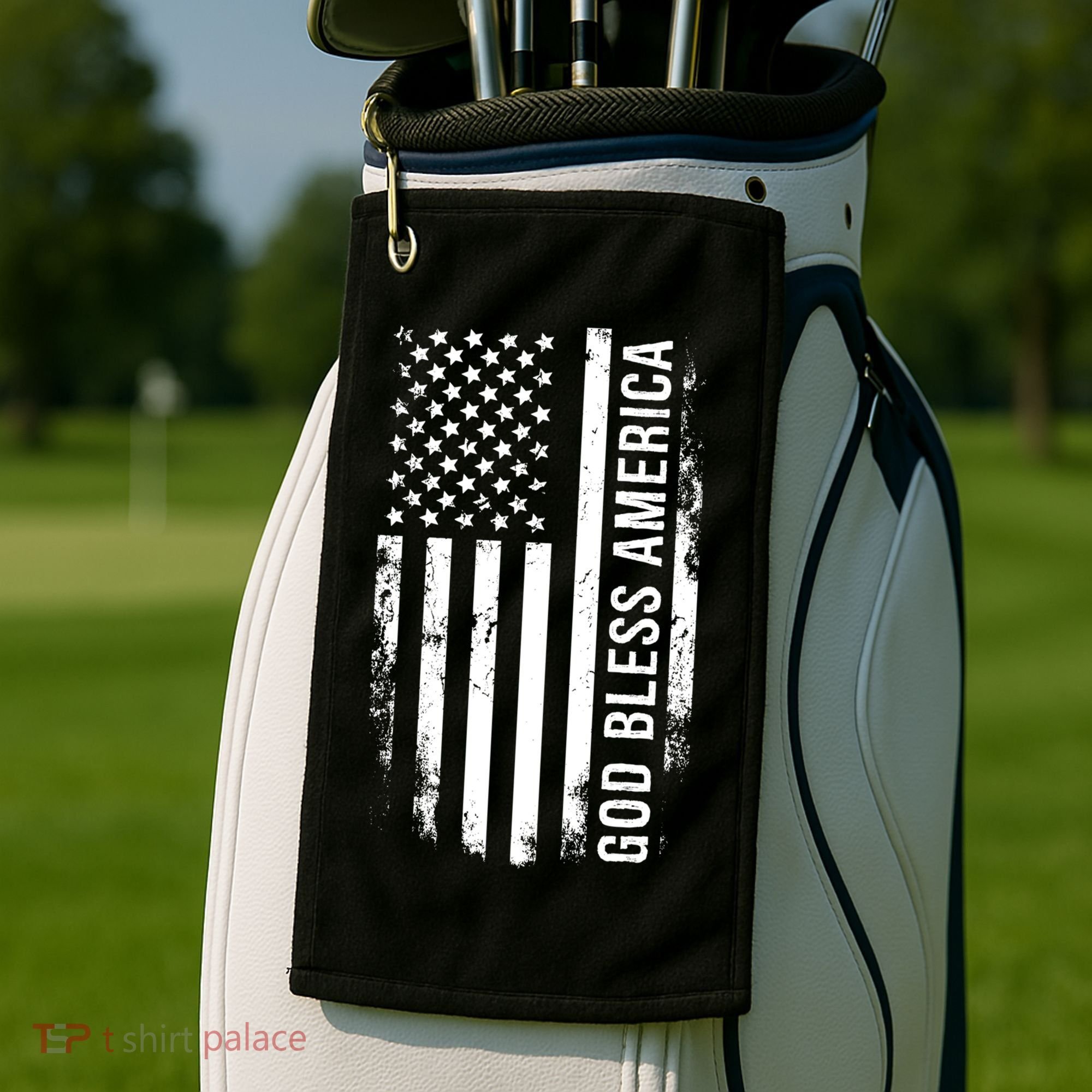 God Bless America Us Flag Cool Gift Golf Towel
