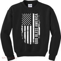 God Bless America Us Flag Cool Gift Kids Sweatshirt thumb 0