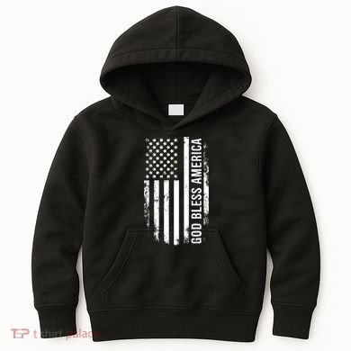 God Bless America Us Flag Cool Gift Kids Hoodie