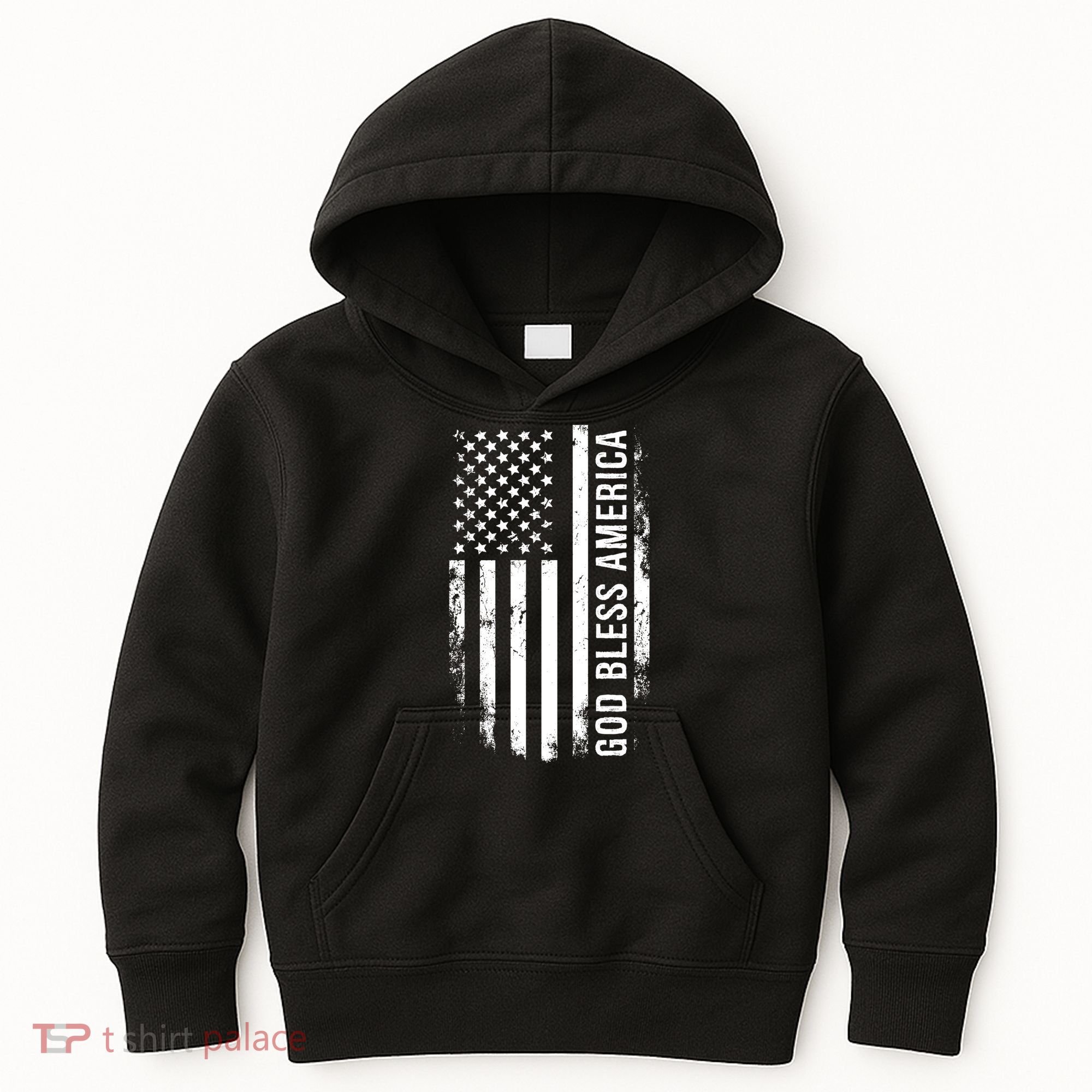 God Bless America Us Flag Cool Gift Kids Hoodie