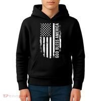 God Bless America Us Flag Cool Gift Kids Hoodie thumb 4