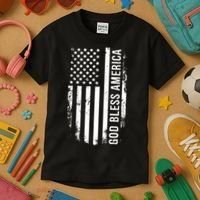 God Bless America Us Flag Cool Gift Kids T-Shirt thumb 3