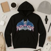 God Bless America Patriotic American Eagle USA Flag Hoodie thumb 3