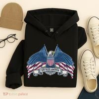 God Bless America Patriotic American Eagle USA Flag Hoodie thumb 4