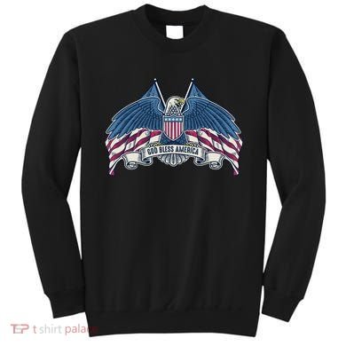 God Bless America Patriotic American Eagle USA Flag Sweatshirt