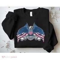 God Bless America Patriotic American Eagle USA Flag Sweatshirt thumb 2