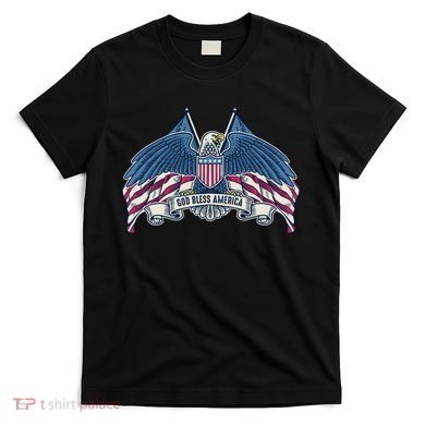 God Bless America Patriotic American Eagle USA Flag T-Shirt