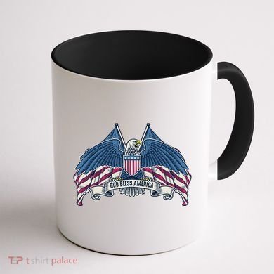 God Bless America Patriotic American Eagle USA Flag Coffee Mug back