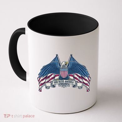 God Bless America Patriotic American Eagle USA Flag Coffee Mug