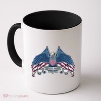 God Bless America Patriotic American Eagle USA Flag Coffee Mug thumb 0