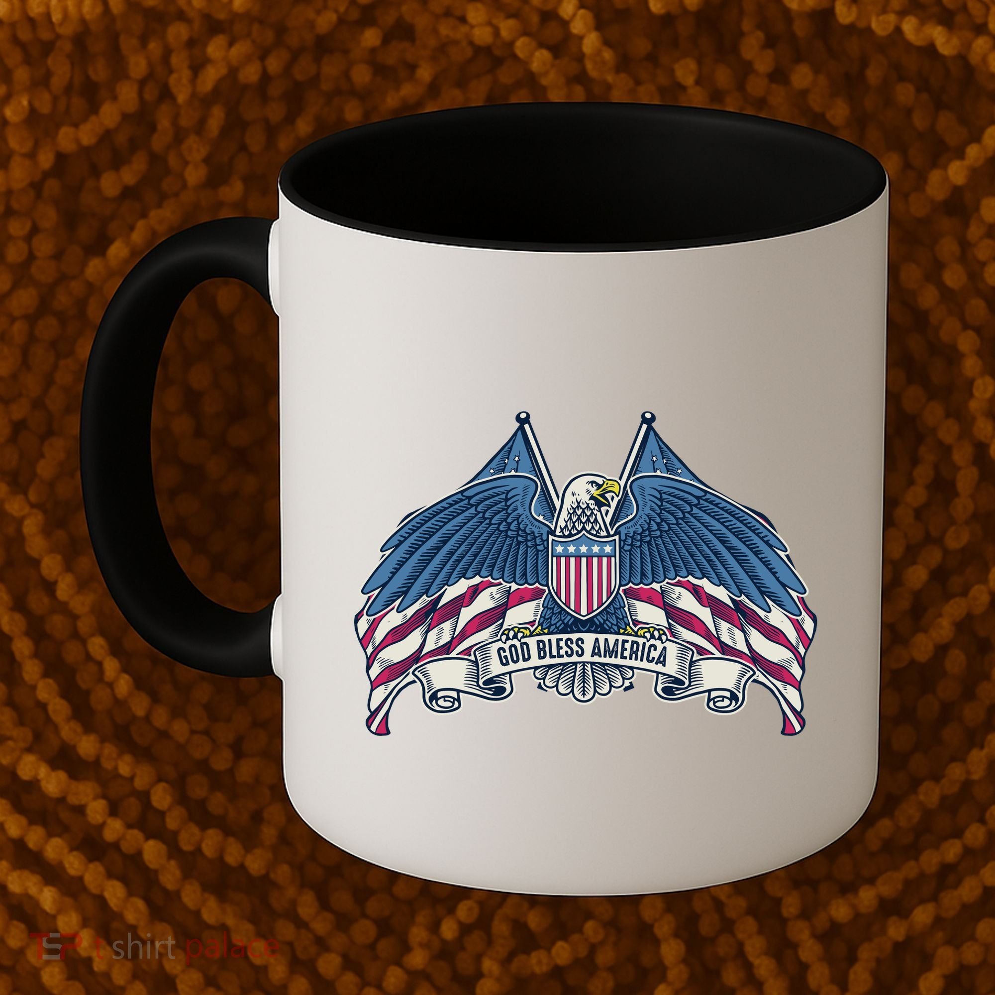 God Bless America Patriotic American Eagle USA Flag Coffee Mug